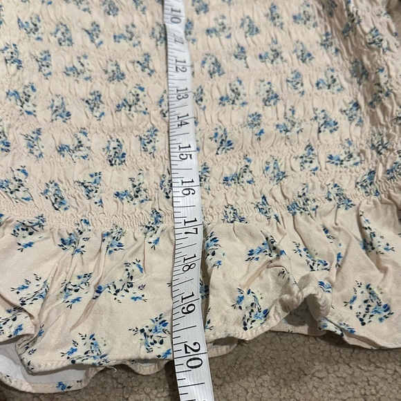 Boheme Cream Floral Smocked Ruffle Blouse - Picture 5 of 7